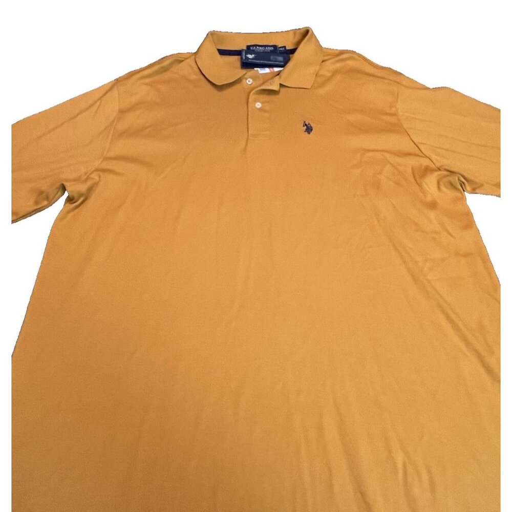 U.S. Polo Assn Short Sleeve Polo Shirt Men's 2XLT Luxury Feel Goldenrod NEW